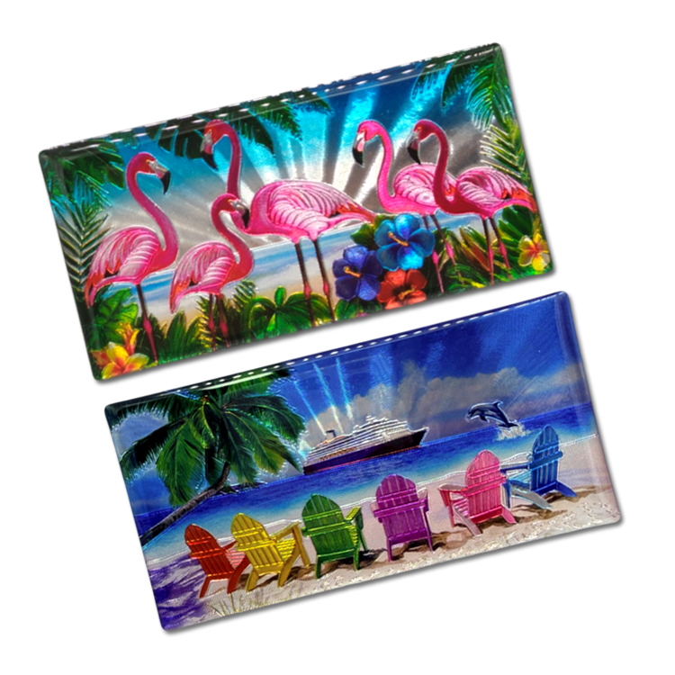  Custom Logo Design Tourist Souvenir 3D Wooden Mdf Aluminum Foil Fridge Magnet