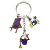 Custom logo Epoxy Metal Surfing Palm Tree Keyring Beach Souvenir Orlando Florida Keychains