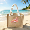 Custom Logo Design Ocean Beach Souvenir Shell Mini Linen Jute Tote Tote