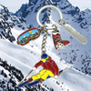 Custom Logo Metal Winter Ski Keyring Snow Mountain Souvenir Ski Theme Ski Keychain