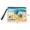 Custom Design Printing Caribbean Beach Turtle Tourist Souvenir Neoprene Travel Bag Makeup Bag Neoprene Cosmetic Bag