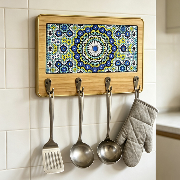Custom logo Design Printing Mdf Wood Wall Hooks Home Decorative Kitchen Wall Hooks