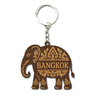 Custom Logo Laser Engraved Elephant Thailand Keychain Bangkok Souvenir Wood Keychain