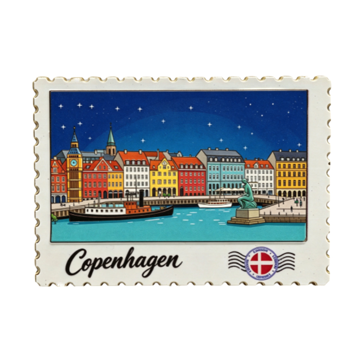 Custom Logo Design Building Design Charm Fridge Magnet Stockholm Sweden Souvenir Metal Fridge Magnet