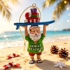 Custom Logo Hand Painted Resin Santa Claus Christmas Tree Hanging Venice Beach Souvenir Christmas Ornament
