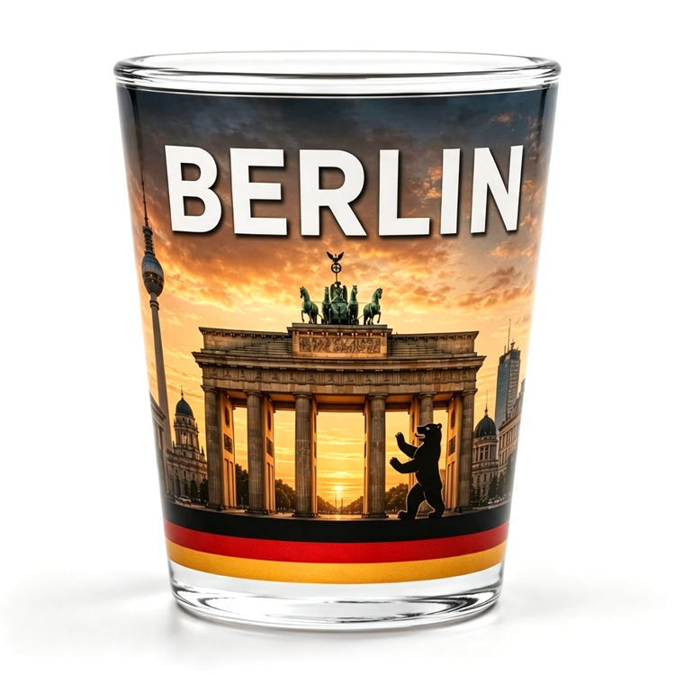 Custom Logo Travel Gift Oktoberfest Shot Glasses Berlin Germany Souvenir Shot Glass