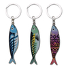 Wholesale Custom Logo Design Metal Glass Fish Snack Food Sardines Keychain Souvenir Sardine Keychains