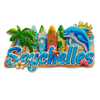 Custom Logo Dolphin Beach Surfboard Resin Printed Refrigerator Magnet Seychelles Souvenir Fridge Magnet