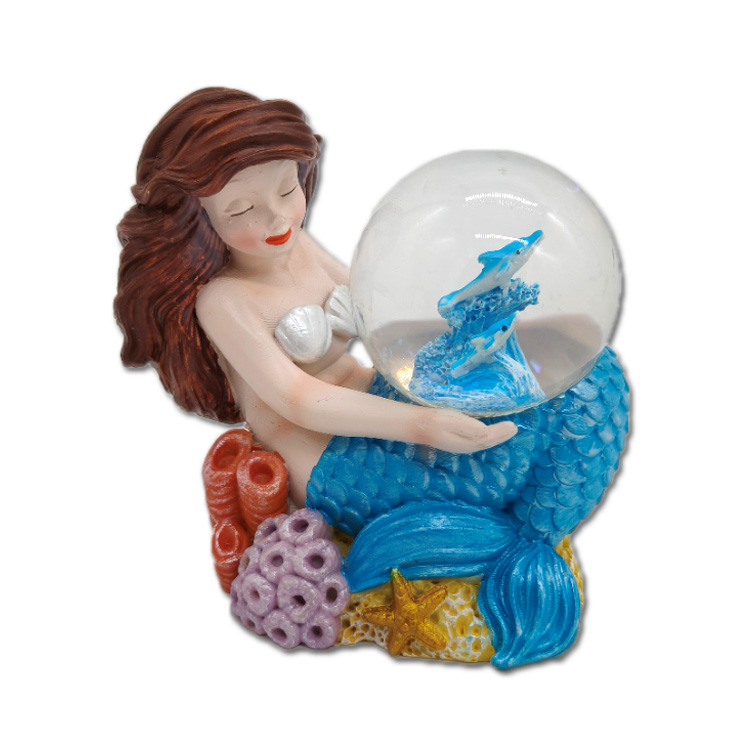 Custom Logo Resin Water Globe Tropical Island Beach Souvenir Palm Tree Snow Globe