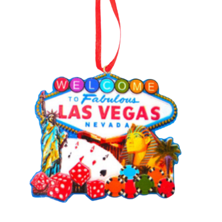Custom logo Design Printed Christmas Ball Hanging New York City Las Vegas USA Christmas Ornaments