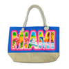 Custom Logo Printing Canvas Beach Souvenir Hawaii Aloha Tropical Palm Leaf Beach Tote Bag