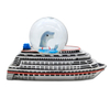 Custom Logo Caribbean Tourist Souvenir Water Globe Resin Cruise Ship Model Cruise Ship Snow Globe