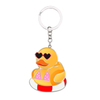 Custom Logo Design Duck Keyring Tourist Souvenir Cute Alloy Metal Yellow Duck Keychain