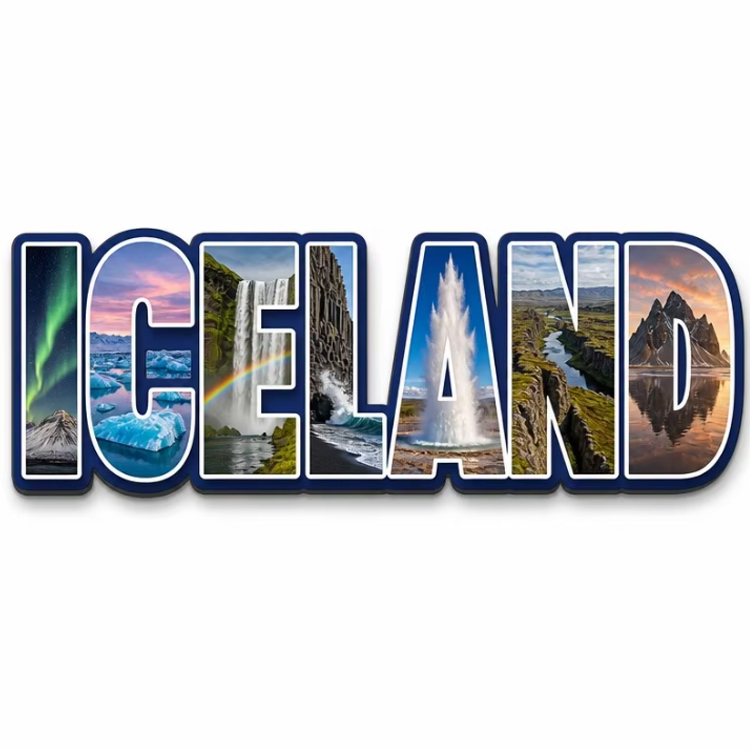 Tourist Gift Wood Iceland Souvenir Reykjavik Fridge Magnet