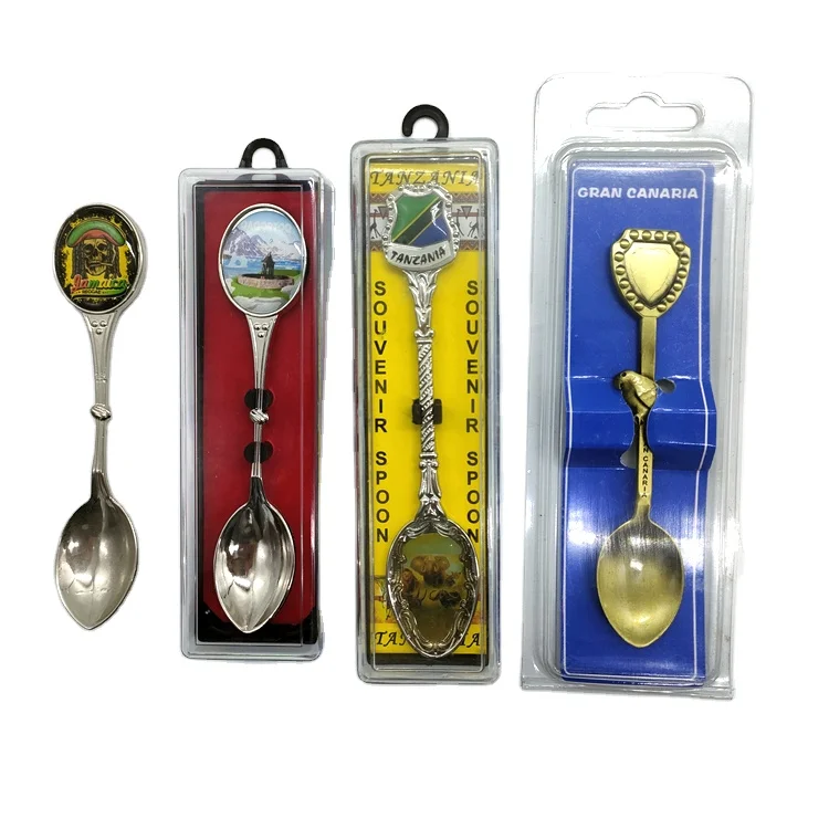 Custom Logo Design Austria Suisse Souvenir Spoon Alloy Metal Souvenir Switzerland Spoon