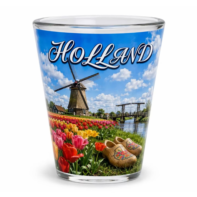 Customized Logo Netherlands Landmarks Shotglass Holland Amsterdam Souvenir Shot Glass