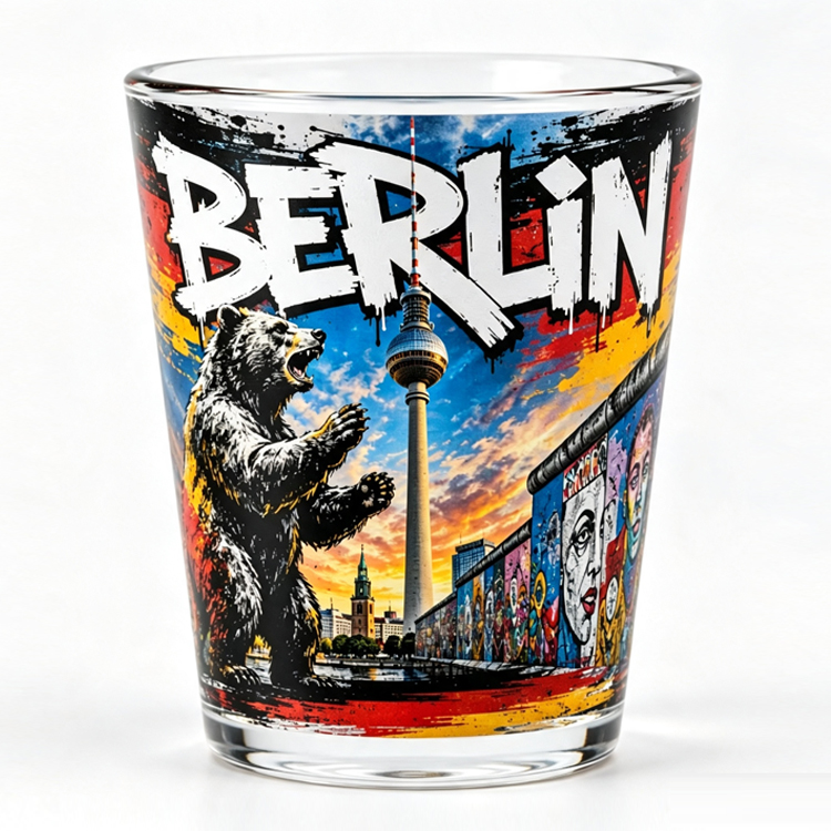 Custom Logo Travel Gift Oktoberfest Shot Glasses Berlin Germany Souvenir Shot Glass