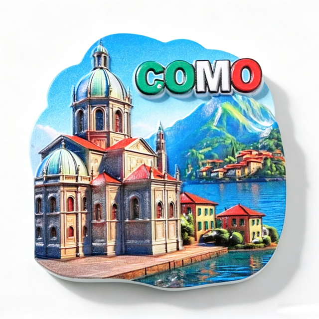 Custom Logo Design Travel Gift Resin Printing Italy Souvenir Lake Como Fridge Magnet