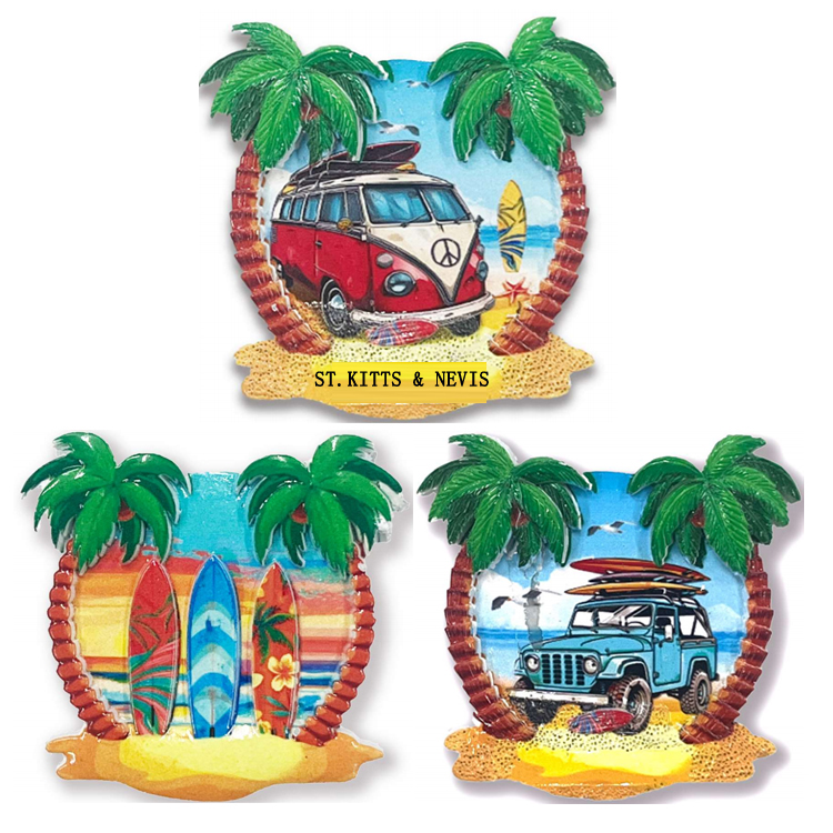 Custom Logo Resin Printing Beach Sea Turtle Tahiti French Polynesia Souvenir Fridge Magnet