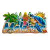 Custom Logo Dolphin Beach Surfboard Resin Printed Refrigerator Magnet Seychelles Souvenir Fridge Magnet