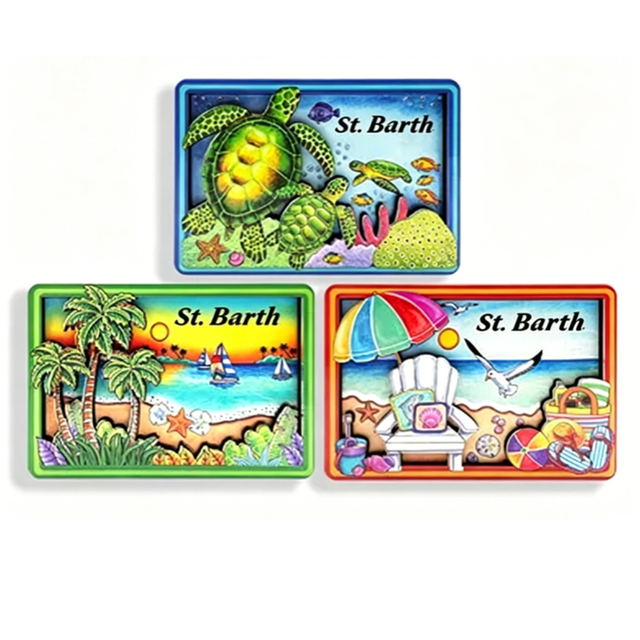 Factory Custom Logo Design Beach Turtle MDF Wood Tahiti Palau Cook Islands Souvenirs Fridge Magnet