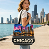 Custom Logo Large Canvas USA City Tote Bag Souvenir Chicago Bags for Women