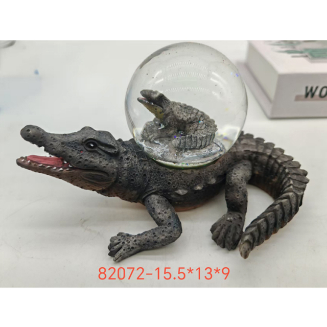 Custom Logo Animal Florida Souvenir Alligator Snowglobe Resin Crocodile Snow Globe