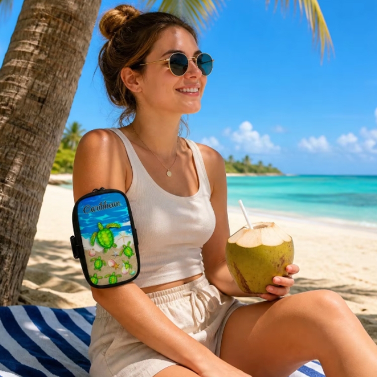 Custom Logo Design Printing Neoprene Phone Pouch Protection Running Outdoor Sports Beach Phone Arm Bag