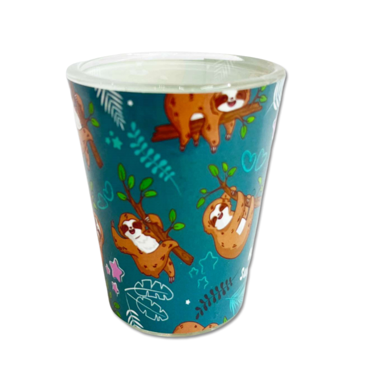 Custom Logo Design Travel Gift Cute Sloth Pura Vida Costa Rica Souvenir Shot Glass
