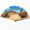 Custom Logo Design Printing Folk Art Wooden Warsaw Krakow Souvenir Poland Polish Hand Fan