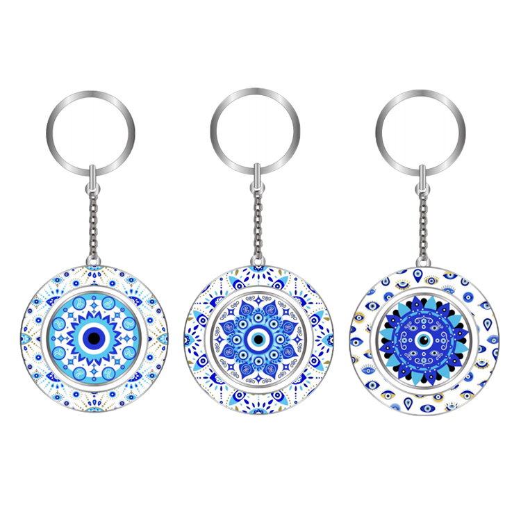 Wholesale Custom Turkish Blue Eye Rein Evil Eye Keychain Souvenir Evil Eye Keyring