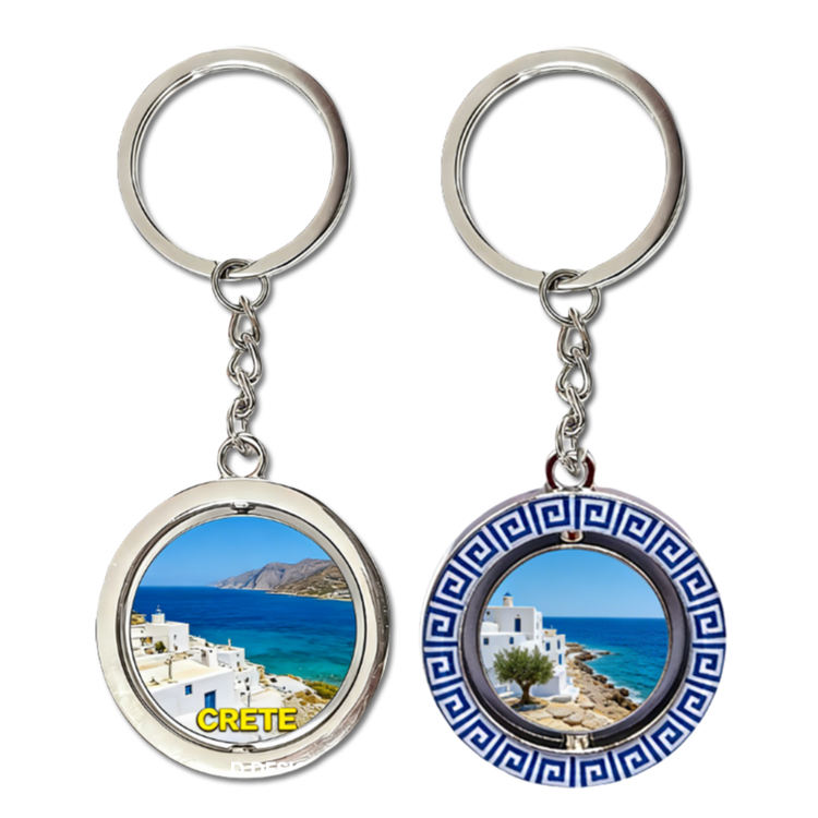 Custom logo Greece Athens Metal Keyring Metal Athens Greek Souvenir Keychain