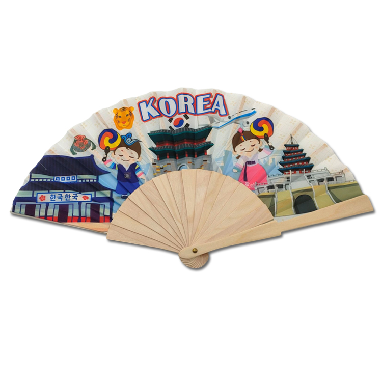 Customizable Hand Fans Greece Eco-Friendly Souvenir Personalized Bamboo Hand Fan
