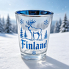 Custom Logo Travel Gift Electroplated Shot Glasses Reindeer Rovaniemi Helsinki Souvenir Finland Shot Glass