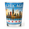Custom Logo 1.5 2 OZ Chicago Illinois USA Flag Skyline Shot Glasses Souvenir Chicago Shot Glass