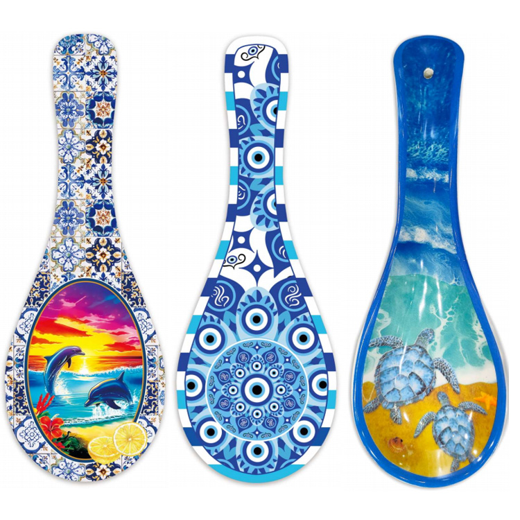 Wholesale Souvenir Spoon Rest Holder Custom 3D Effect Printed Melamine Spoon Rest