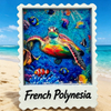 Custom Logo Resin Printing Beach Sea Turtle Tahiti French Polynesia Souvenir Fridge Magnet