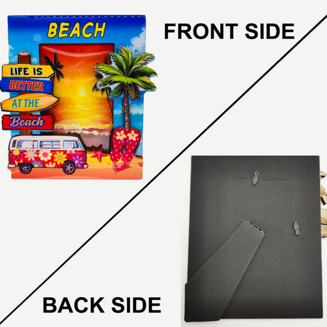 Custom Logo Beach Tourist Souvenir Wood Picture Photo Frame For Home Decor