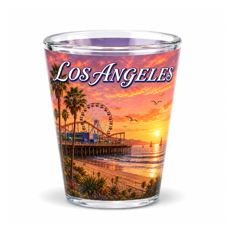 Custom logo 1.5oz Usa City Souvenir Los Angeles Shot Glasses