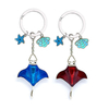 Custom Logo Alloy Metal Ocean Beach Aquarium Maldives Souvenir Manta Rays Keychain