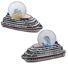 Custom Logo Caribbean Tourist Souvenir Water Globe Resin Cruise Ship Model Cruise Ship Snow Globe