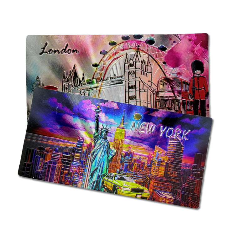  Custom Logo Design Tourist Souvenir 3D Wooden Mdf Aluminum Foil Fridge Magnet