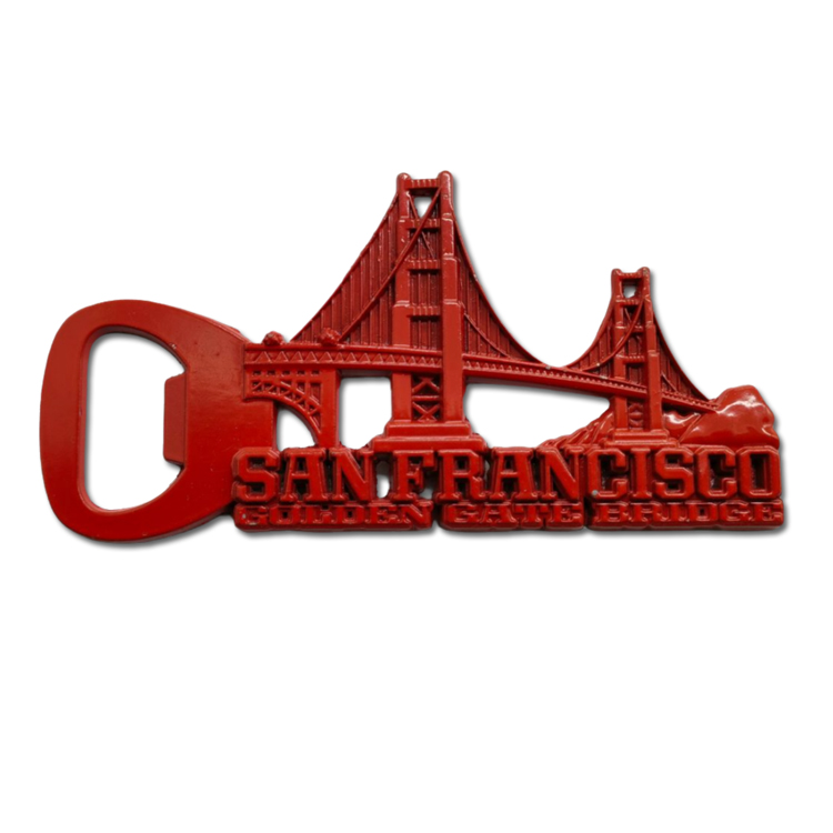 Custom Logo Design Metal Golden Gate Bridge Keychain San Francisco Souvenir Keychain