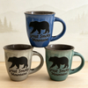 Custom Logo Reactive Glaze Ceramic Mug Black Bear Yellowstone Great Smoky Mountains Alaska Souvenir Mug 