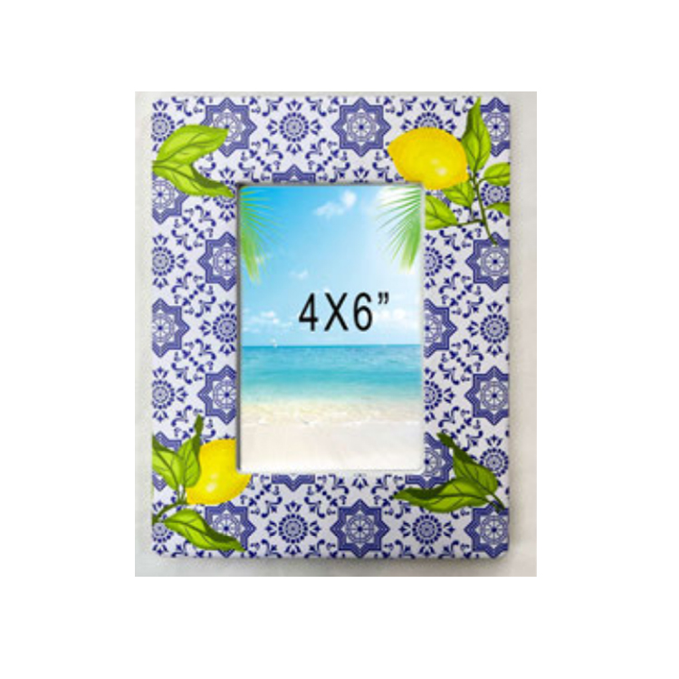 Custom 3D Embossed Printing Home Decor Ceramic Picture Frame 4x6 Tourist Souvenir Ceramic Photo Frame