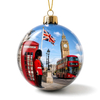 Custom Logo Design Printed Holiday Gift London Souvenir Christmas Ball London Christmas Ornaments