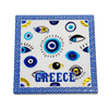 Wholesale Home Decorative Evil Eye Souvenir Gift Ceramic Square Round Shape Evil Eye Coaster