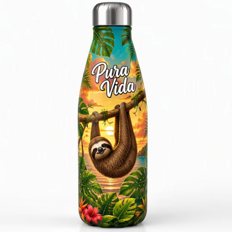 Custom Design Souvenir Costa Rica Cola Bottle Vacuum Insulated Stainless Steel Water Bottle Tumbler 