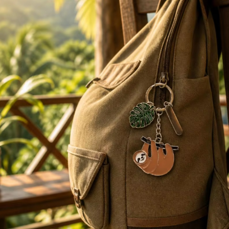 Custom Metal Lucky Cute Animal Costa Rica Souvenirs Sloth Keychain