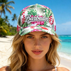 Customized Embroidery Logo Floral Hat Tropical Flower Barbados Baseball Cap